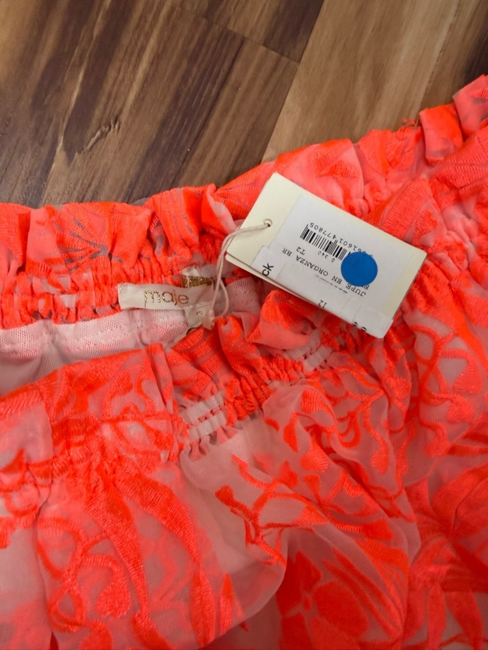 MAJE Paris Coral Embroidered Mini Skirt - Picture 4 of 6